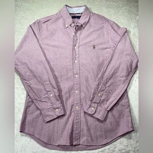 Polo Ralph Lauren Chambray Button-Down Shirt – Burgundy/Oxblood